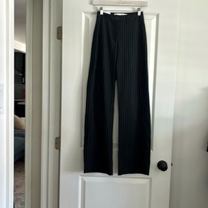 Wide-leg tailored fit pinstripe pants